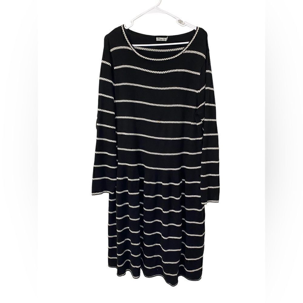Eliza J Sweater Knit Fit & Flare Long Sleeve Midi Dress Size 2X
